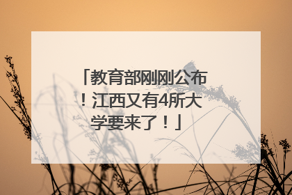 教育部刚刚公布！江西又有4所大学要来了！