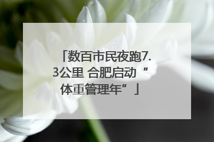 数百市民夜跑7.3公里 合肥启动“体重管理年”