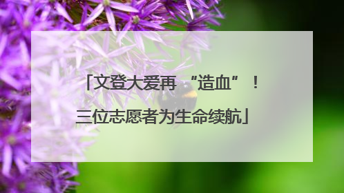 文登大爱再 “造血”！三位志愿者为生命续航