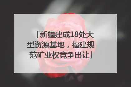 新疆建成18处大型资源基地，福建规范矿业权竞争出让