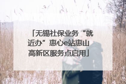 无锡社保业务“就近办”惠心e站惠山高新区服务点启用