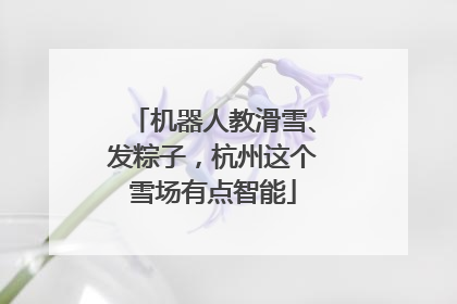机器人教滑雪、发粽子，杭州这个雪场有点智能