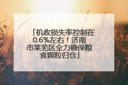 机收损失率控制在0.6%左右！济南市莱芜区全力确保粮食颗粒归仓