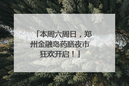 本周六周日，郑州金融岛药膳夜市狂欢开启！