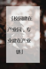 校园建在产业园，专业建在产业链