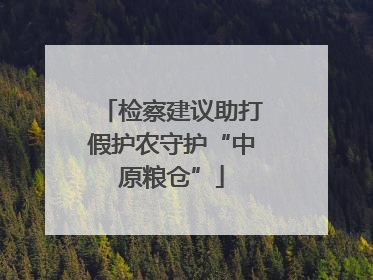 检察建议助打假护农守护“中原粮仓”