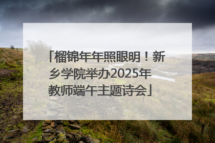榴锦年年照眼明！新乡学院举办2025年教师端午主题诗会