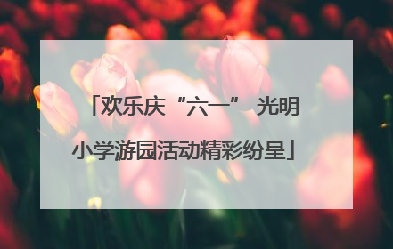 欢乐庆“六一” 光明小学游园活动精彩纷呈