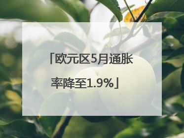 欧元区5月通胀率降至1.9%
