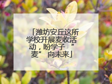 潍坊安丘这所学校开展麦收活动，盼学子 “麦” 向未来