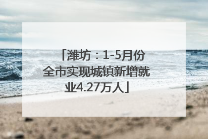潍坊：1-5月份全市实现城镇新增就业4.27万人