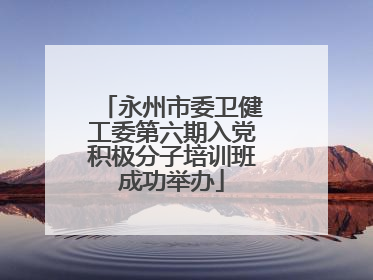永州市委卫健工委第六期入党积极分子培训班成功举办