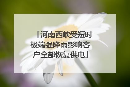 河南西峡受短时极端强降雨影响客户全部恢复供电