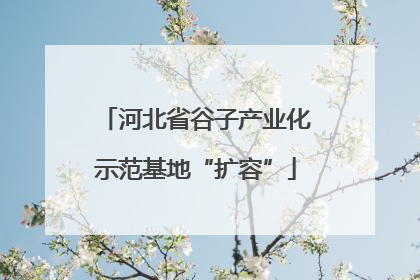 河北省谷子产业化示范基地“扩容”