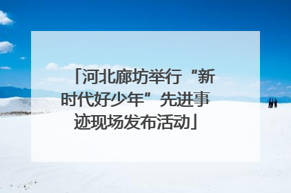 河北廊坊举行“新时代好少年”先进事迹现场发布活动