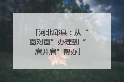 河北邱县：从“面对面”办理到“肩并肩”帮办