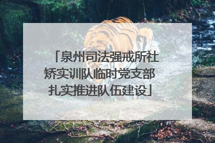 泉州司法强戒所社矫实训队临时党支部扎实推进队伍建设