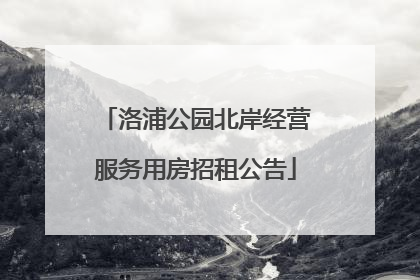 洛浦公园北岸经营服务用房招租公告
