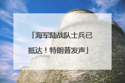 海军陆战队士兵已抵达！特朗普发声