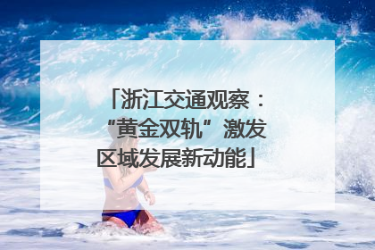 浙江交通观察：“黄金双轨”激发区域发展新动能