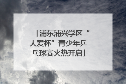 浦东浦兴学区“大爱杯”青少年乒乓球赛火热开启