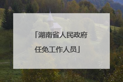 湖南省人民政府任免工作人员