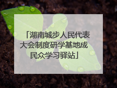 湖南城步人民代表大会制度研学基地成民众学习驿站