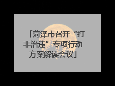 菏泽市召开“打非治违”专项行动方案解读会议