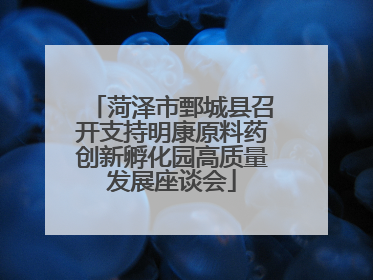 菏泽市鄄城县召开支持明康原料药创新孵化园高质量发展座谈会