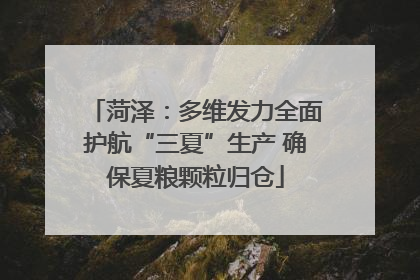 菏泽：多维发力全面护航“三夏”生产 确保夏粮颗粒归仓