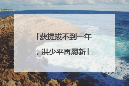 获提拔不到一年，洪少平再履新