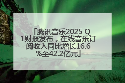 腾讯音乐2025 Q1财报发布，在线音乐订阅收入同比增长16.6%至42.2亿元