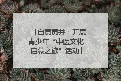 自贡贡井：开展青少年“中医文化启蒙之旅”活动