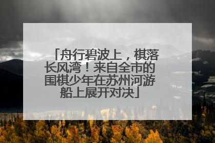舟行碧波上，棋落长风湾！来自全市的围棋少年在苏州河游船上展开对决