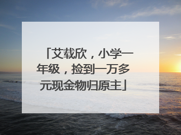 艾载欣，小学一年级，捡到一万多元现金物归原主