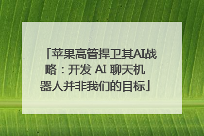 苹果高管捍卫其AI战略：开发 AI 聊天机器人并非我们的目标