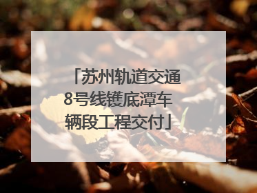 苏州轨道交通8号线镬底潭车辆段工程交付