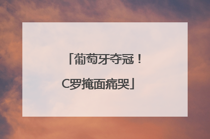葡萄牙夺冠！C罗掩面痛哭