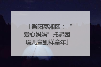衡阳蒸湘区：“爱心妈妈”托起困境儿童别样童年