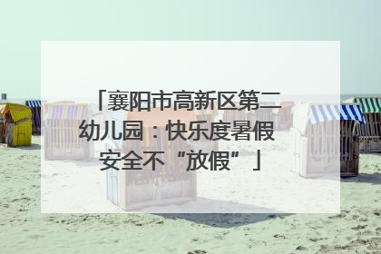 襄阳市高新区第二幼儿园：快乐度暑假 安全不“放假”