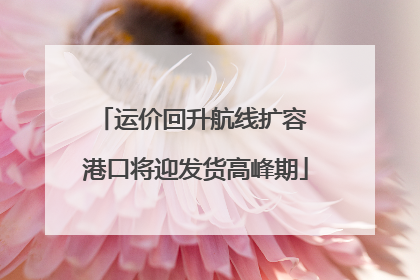 运价回升航线扩容 港口将迎发货高峰期