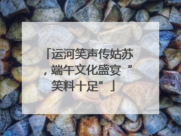 运河笑声传姑苏，端午文化盛宴“笑料十足”