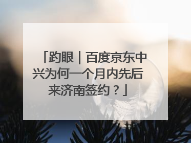 趵眼｜百度京东中兴为何一个月内先后来济南签约？