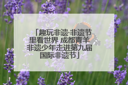 趣玩非遗·非遗节里看世界 成都青羊非遗少年走进第九届国际非遗节