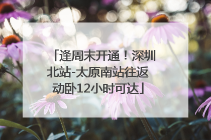 逢周末开通！深圳北站-太原南站往返动卧12小时可达