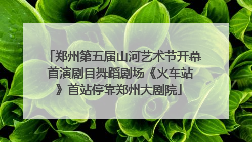 郑州第五届山河艺术节开幕 首演剧目舞蹈剧场《火车站》首站停靠郑州大剧院