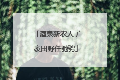 酒泉新农人 广袤田野任驰骋