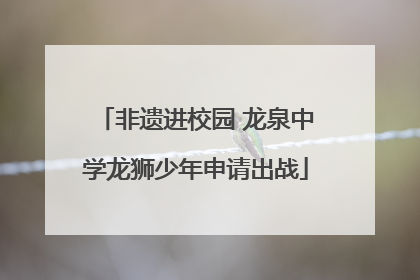非遗进校园 龙泉中学龙狮少年申请出战