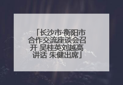 长沙市·衡阳市合作交流座谈会召开 吴桂英刘越高讲话 朱健出席