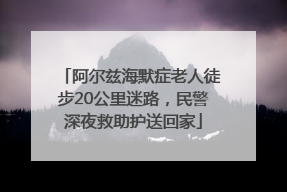 阿尔兹海默症老人徒步20公里迷路，民警深夜救助护送回家
